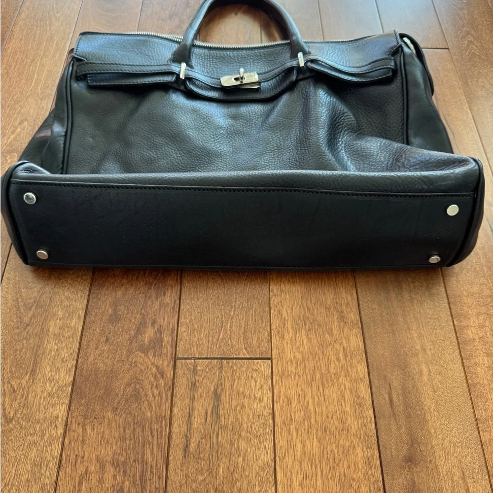 Pampora Business Venture Black Leather Tote Bag - Kelly Inspired